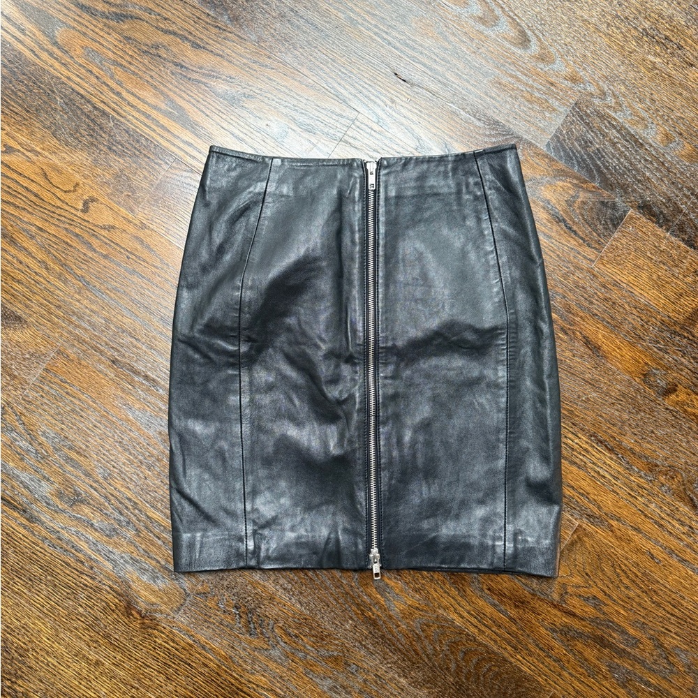 The Kooples Black Leather Pencil Skirt